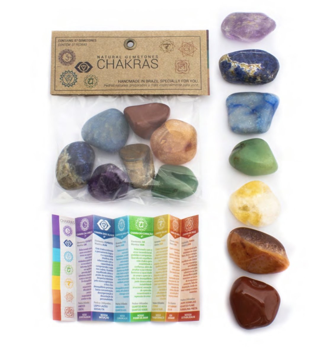 Kit Pedras Roladas - 7 Chakras